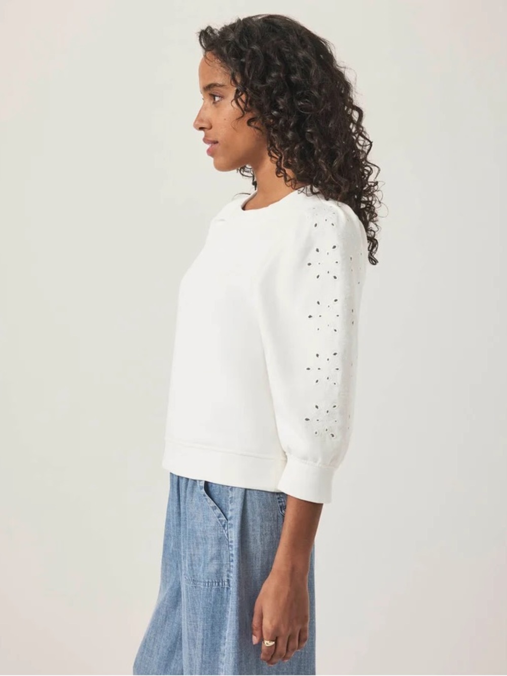 Splendid NWT Rory Embroidered Sweatshirt Pullover Cozy Women Size XL